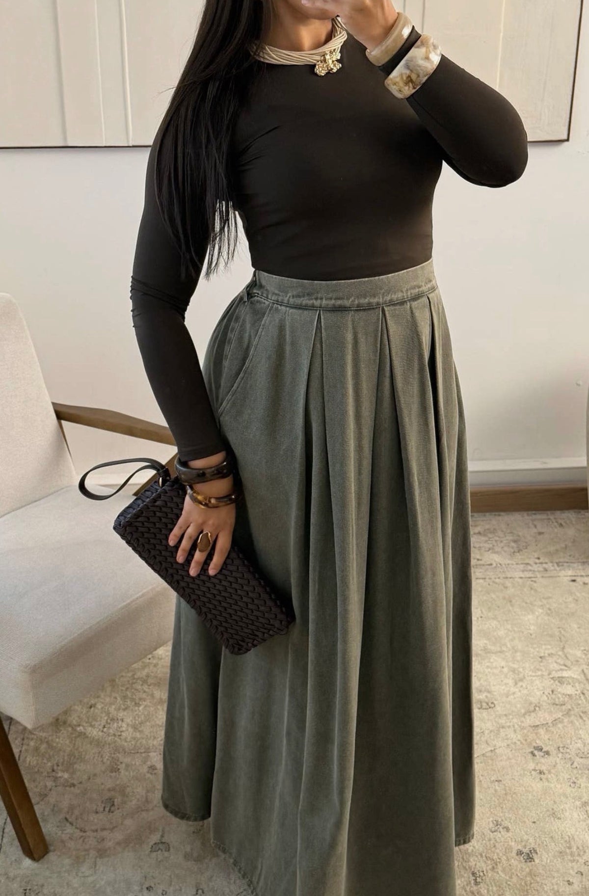 Jupe en jean évasé Yara